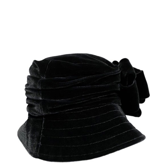 Vintage Kokin Ladies Fancy Boutique  Velvet and Velour Hat W/ Bow 7 1/8 57cm main image 4